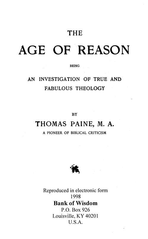 (image for) The Age of Reason